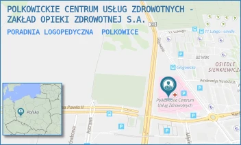 PORADNIA LOGOPEDYCZNA - POLKOWICKIE CENTRUM USŁUG ZDROWOTNYCH - ZAKŁAD OPIEKI ZDROWOTNEJ S.A. - UL. KARDYNAŁA B. KOMINKA 7,  POLKOWICE