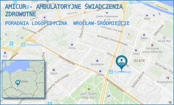 PORADNIA LOGOPEDYCZNA - AMICUR - AMBULATORYJNE ŚWIADCZENIA ZDROWOTNE - UL. ELIZY ORZESZKOWEJ 55/57,  WROCŁAW-ŚRÓDMIEŚCIE