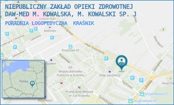 PORADNIA LOGOPEDYCZNA - NIEPUBLICZNY ZAKŁAD OPIEKI ZDROWOTNEJ DAW-MED M. KOWALSKA, M. KOWALSKI SP. J - AL. TYSIĄCLECIA 3B,  KRAŚNIK