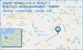 PORADNIA LOGOPEDYCZNA - ZESPÓŁ REHABILITACJI DZIECI I MŁODZIEŻY NIEPEŁNOSPRAWNEJ "PROMYK" - UL. BARTOSZA GŁOWACKIEGO 8A,  ZIELONA GÓRA