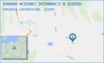 PORADNIA LOGOPEDYCZNA - OŚRODEK WCZESNEJ INTERWENCJI W ZGIERZU - UL. DŁUGA 62,  ZGIERZ