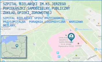 SZPITAL BIELAŃSKI SPZOZ PRZYCHODNIA PRZYSZPITALNA  PORADNIA LOGOPEDYCZNA - SZPITAL BIELAŃSKI IM.KS.JERZEGO POPIEŁUSZKI SAMODZIELNY PUBLICZNY ZAKŁAD OPIEKI ZDROWOTNEJ - CEGŁOWSKA 80,  WARSZAWA BIELANY