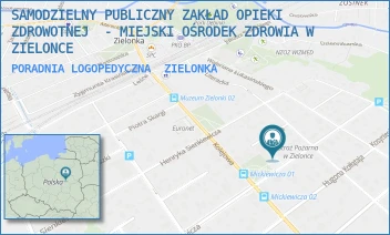 PORADNIA LOGOPEDYCZNA - MIEJSKA PRZYCHODNIA ZDROWIA SAMODZIELNY PUBLICZNY ZAKŁAD OPIEKI ZDROWOTNEJ W ZIELONCE - MICKIEWICZA 18,  ZIELONKA