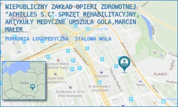 PORADNIA LOGOPEDYCZNA - NIEPUBLICZNY ZAKŁAD OPIEKI ZDROWOTNEJ "ACHILLES S.C" SPRZĘT REHABILITACYJNY, ARTYKUŁY MEDYCZNE URSZULA GOLA, MARCIN MAŁEK - UL. JÓZEFA PONIATOWSKIEGO 33,  STALOWA WOLA