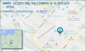 PORADNIA LOGOPEDYCZNA - OBWÓD LECZNICTWA KOLEJOWEGO W GLIWICACH - SPZOZ - UL. OPOLSKA 18,  GLIWICE