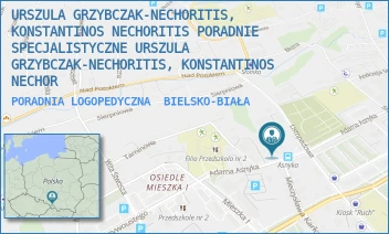 PORADNIA LOGOPEDYCZNA - URSZULA GRZYBCZAK-NECHORITIS, KONSTANTINOS NECHORITIS PORADNIE SPECJALISTYCZNE URSZULA GRZYBCZAK-NECHORITIS, KONSTANTINOS NECHOR - UL. ADAMA ASNYKA 14,  BIELSKO-BIAŁA