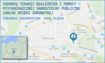 PORADNIA LOGOPEDYCZNA - OŚRODEK TERAPII UZALEŻNIEŃ I POMOCY PSYCHOLOGICZNEJ SAMODZIELNY PUBLICZNY ZAKŁAD OPIEKI ZDROWOTNEJ - UL. BALLESTREMÓW 16,  RUDA ŚLĄSKA