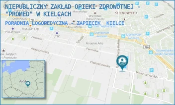 PORADNIA LOGOPEDYCZNA - ZAPIECEK - "PROMED" SPÓŁKA Z OGRANICZONĄ ODPOWIEDZIALNOŚCIĄ - PIEKOSZOWSKA 126,  KIELCE