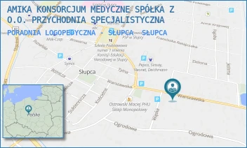 PORADNIA LOGOPEDYCZNA - SŁUPCA - AMIKA KONSORCJUM MEDYCZNE SPÓŁKA Z O.O. PRZYCHODNIA SPECJALISTYCZNA - WARSZAWSKA 16,  SŁUPCA