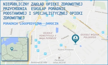 PORADNIA LOGOPEDYCZNA - NIEPUBLICZNY ZAKŁAD OPIEKI ZDROWOTNEJ PRZYCHODNIA  ESKULAP PORADNIE PODSTAWOWEJ I SPECJALISTYCZNEJ OPIEKI ZDROWOTNEJ - O.SERAFINA NIEDBAŁY 20,  JAROCIN