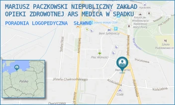 PORADNIA LOGOPEDYCZNA - MARIUSZ PACZKOWSKI NIEPUBLICZNY ZAKŁAD OPIEKI ZDROWOTNEJ ARS MEDICA W SPADKU - KOSZALIŃSKA 4, SŁAWNO
