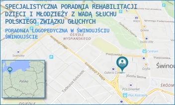 PORADNIA LOGOPEDYCZNA W ŚWINOUJŚCIU - SPECJALISTYCZNA PORADNIA REHABILITACJI DZIECI I MŁODZIEŻY Z WADĄ SŁUCHU POLSKIEGO ZWIĄZKU GŁUCHYCH - DĄBROWSKIEGO 4, ŚWINOUJŚCIE