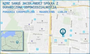 PORADNIA LOGOPEDYCZNA - MAGNOLIOWA - CENTRUM MEDYCZNE SANUS SPÓŁKA Z OGRANICZONĄ ODPOWIEDZIALNOŚCIĄ - MAGNOLIOWA 2,  LUBLIN